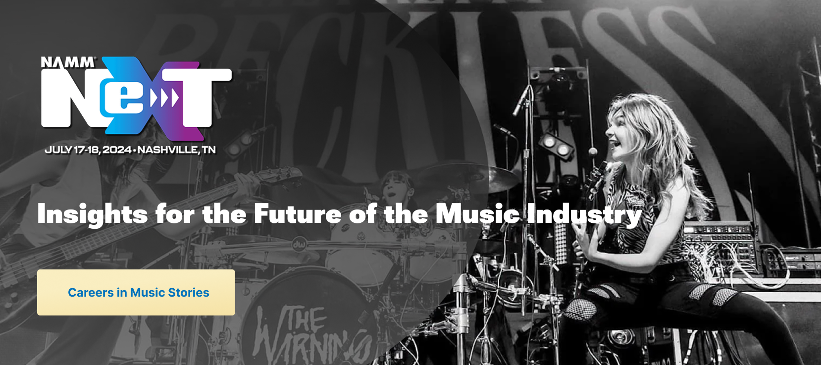 NAMM NeXT event promo banner — Insights for the Future of the Music Industry